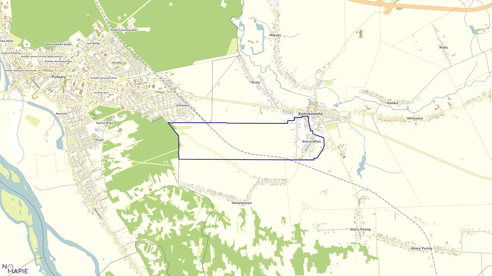 Mapa obrębu STARA WIEŚ w gminie Końskowola